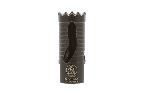 Troy Industries Medieval AR15 muzzle brake is machined from steel with a phosphate finish